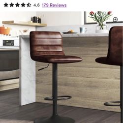 Rawlison Brown Leather Bar Stool (Brand new) 
