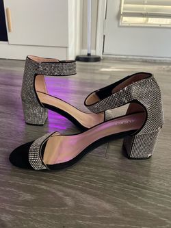 Rhinestone Block Heel Sandals