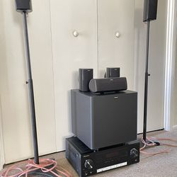Klipsch 5 Speaker Home Theater Surround Sound with Subwoofer & Pioneer Receiver
