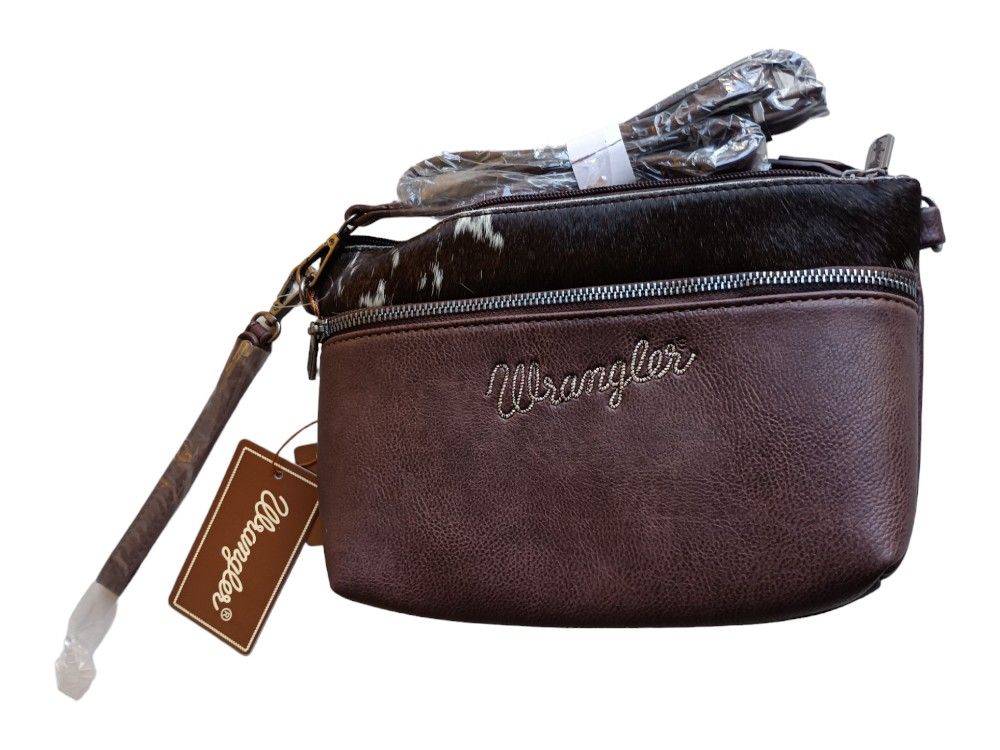 Wrangler Western Cowhide Crossbody Bags for Women Clutch Wristlet Purse