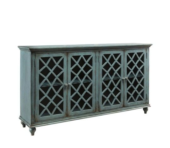 Mirimyn Antique Teal Accent Cabinet

