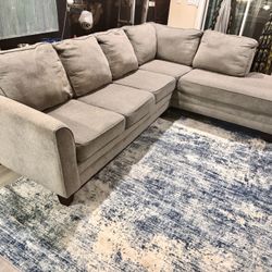 Charlie Light Gray Fabric Right Bumper Sectional From City furniture