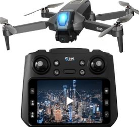 Drone with Screen, FPV Drones with Brushless Motor for Adult Beginner, Foldable RC Quadcopter, One Key Start, Easy to fly