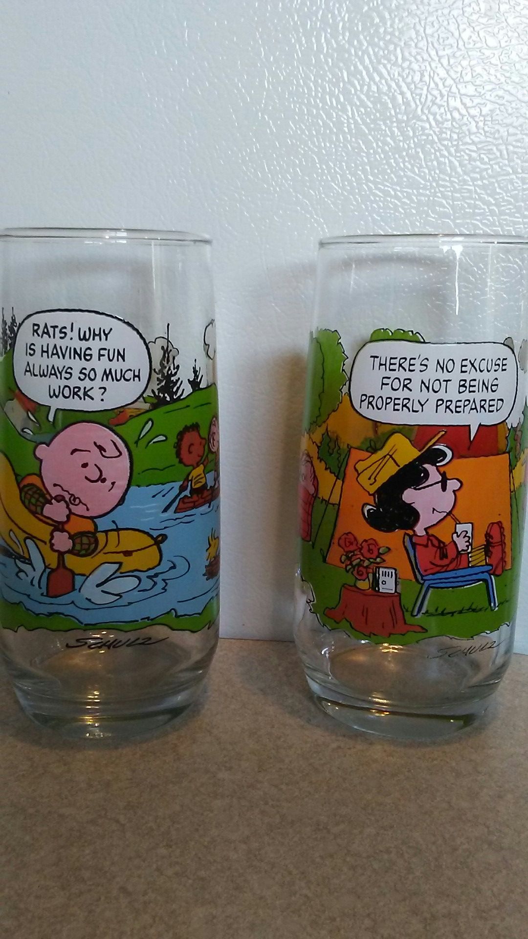 Set of 2 Camp Snoopy glasses 1968