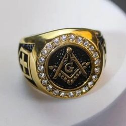 Men's Retro Creative Stainless Steel 18 k gold  plated Cross Letter, Domineering Jewelry Accessor size 10,11,12,13