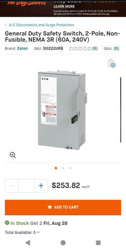 New Eaton General duty safety switches are used in residential and commercial applications. They are suitable for light duty motor circuits and servic