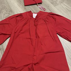 Red kid Size Graduation Gown