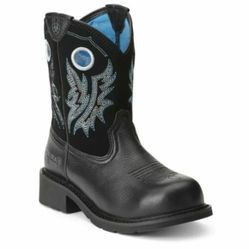 Ariat Fatbaby Steel Toe Black Blue Western Cowgirl Cowboy Work Boots Women 8.5