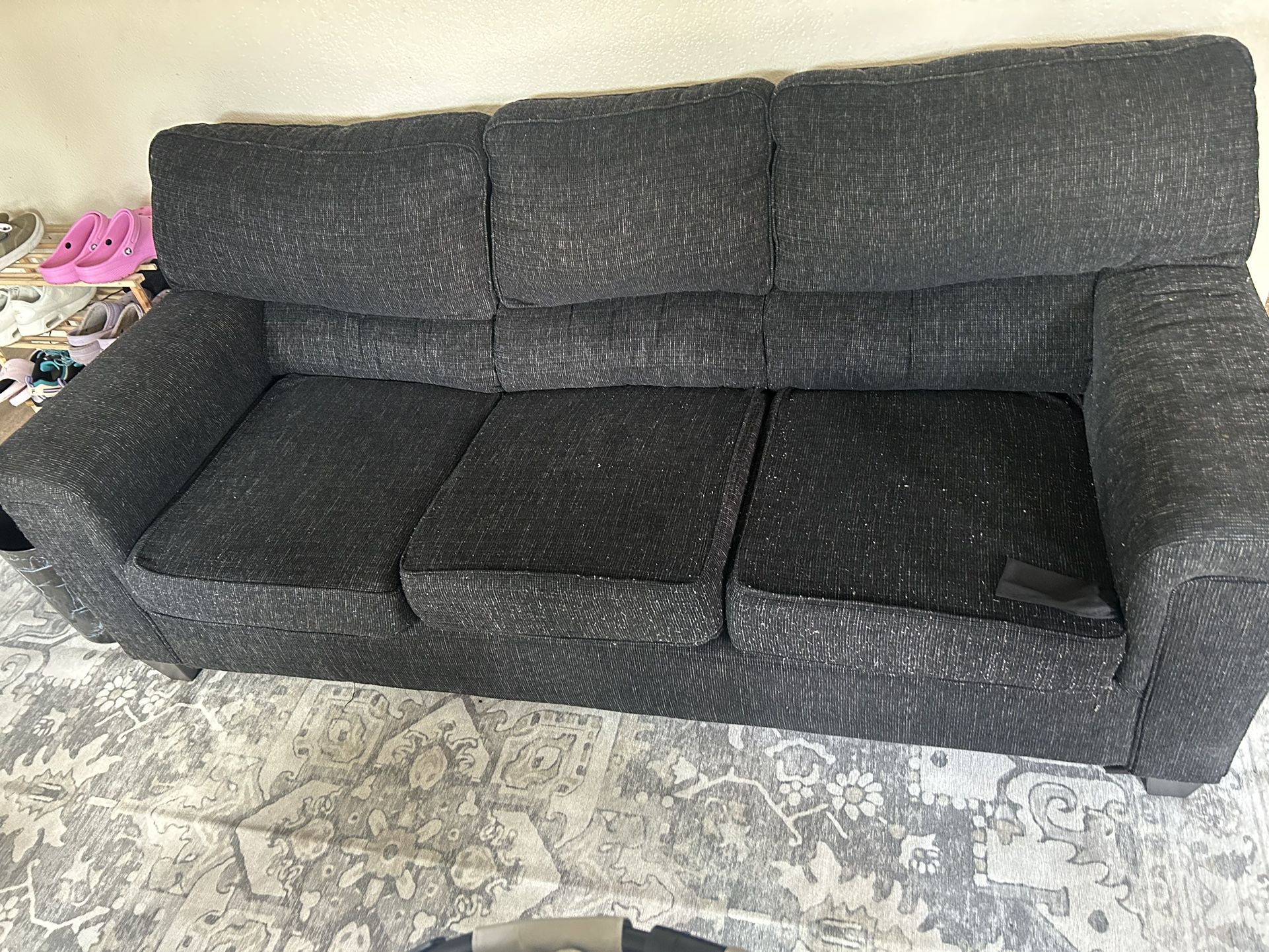 Ibig And Small Set Of dark Grey Couches