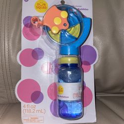 Blue and Orange Bubble Blower Hand Powered New Sealed