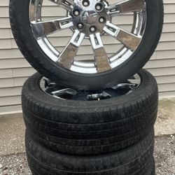22” GMC Sierra Yukon Chevy Tahoe Silverado Escalade Chrome Factory OEM Wheels Rims Tires 22 inch
