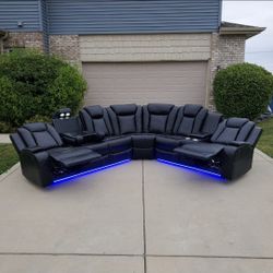 BRAND NEW POWER Reclining Sectional Couch Sofa Recliner Theater Chair Seat Set