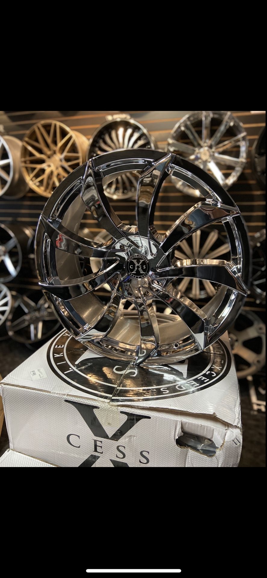 Strada And Xcess Wheels On Sale 20”-26” Gloss Black , Silver Machine And Chrome Wheels