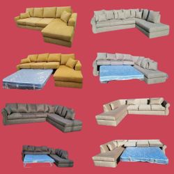 BRAND NEW 7X9FT AND 9X5.5FT SECTIONAL CHAISE SOFAS  WITH SLEEPER