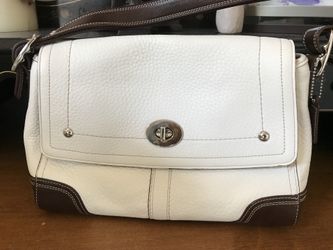 Coach White Pebble Leather Bag
