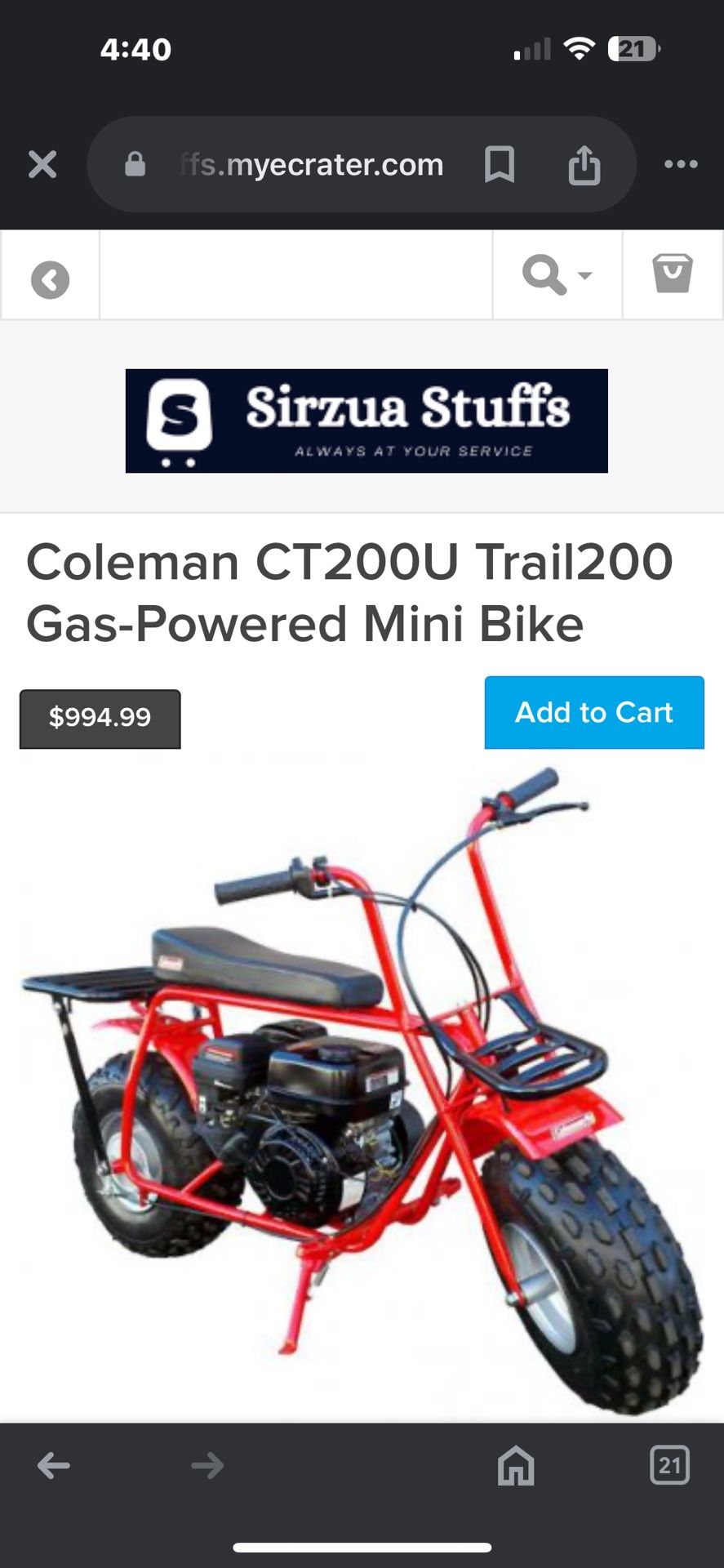 coleman ct200u trail200 gas powered mini bike red Coleman CT200U Mini Bike