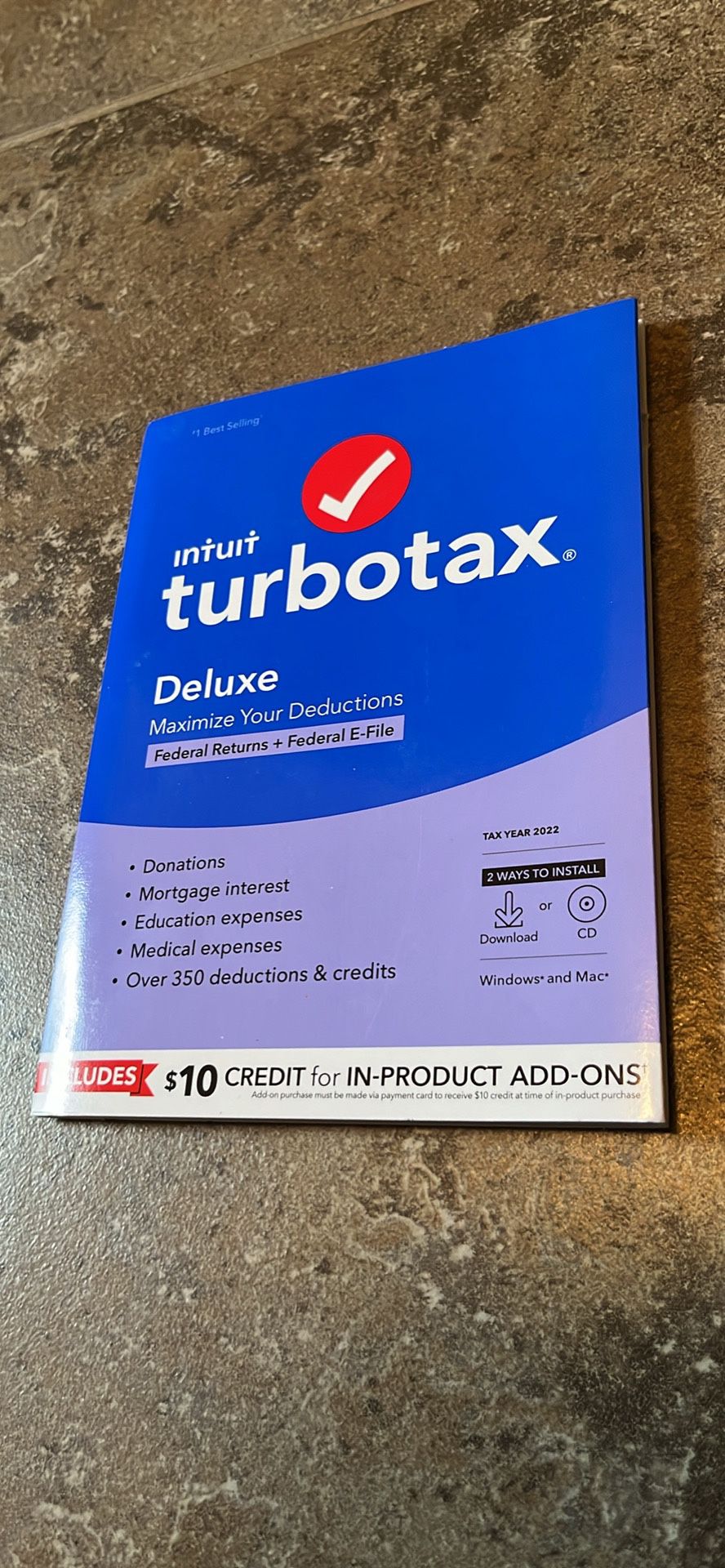 Turbotax Deluxe 2022?Tax Software Federal Tax Return CD