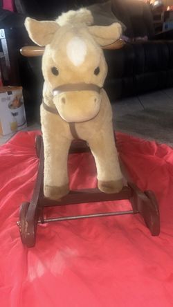 1996 Vintage Chrisha creations  playful plush rocking horse