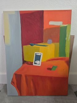 18x24 Original Abstract Still Life Oil Painting