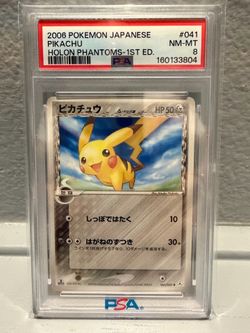 2006 POKEMON JAPANESE HOLON PHANTOMS 1ST EDITIONPIKACHU 041 psa 8