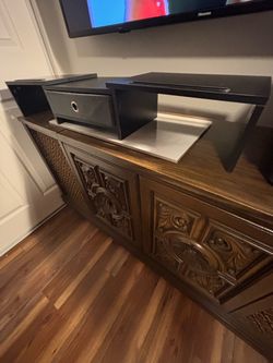 Adjustable Dual Monitor Stand Riser with Storage Drawer