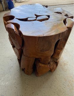 Teak Root Wood Side Table, Stool, or Footrest