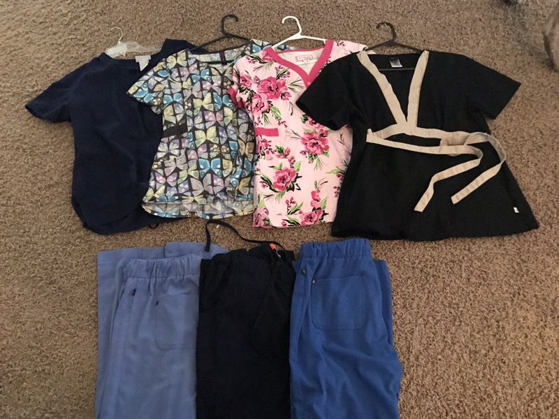 Scrub tops and bottoms