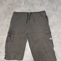 Gray Cargo Shorts Draw Strings