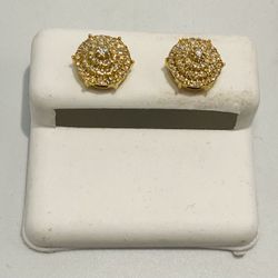 Gold With Diamond Earrings 0.50 CTW