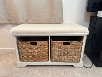 Storage bench with cushion