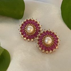Pearly And Pink Earrings