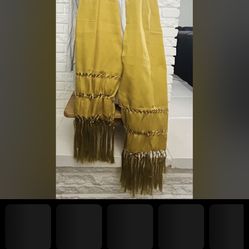 MUSTARD Classic Solid Color Oversize Cozy Oblong Scarf with Fringe 23 x78" New