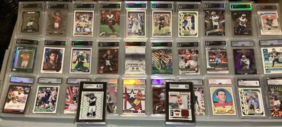 Graded NFL CARDS PSA CGC SGC ARENA MPE With Peyton manning Drake maye j Daniels shedeur and more
