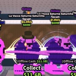 Roblox Steal A Brainrot x2 La Vacca Saturno Saturnita Galaxy 