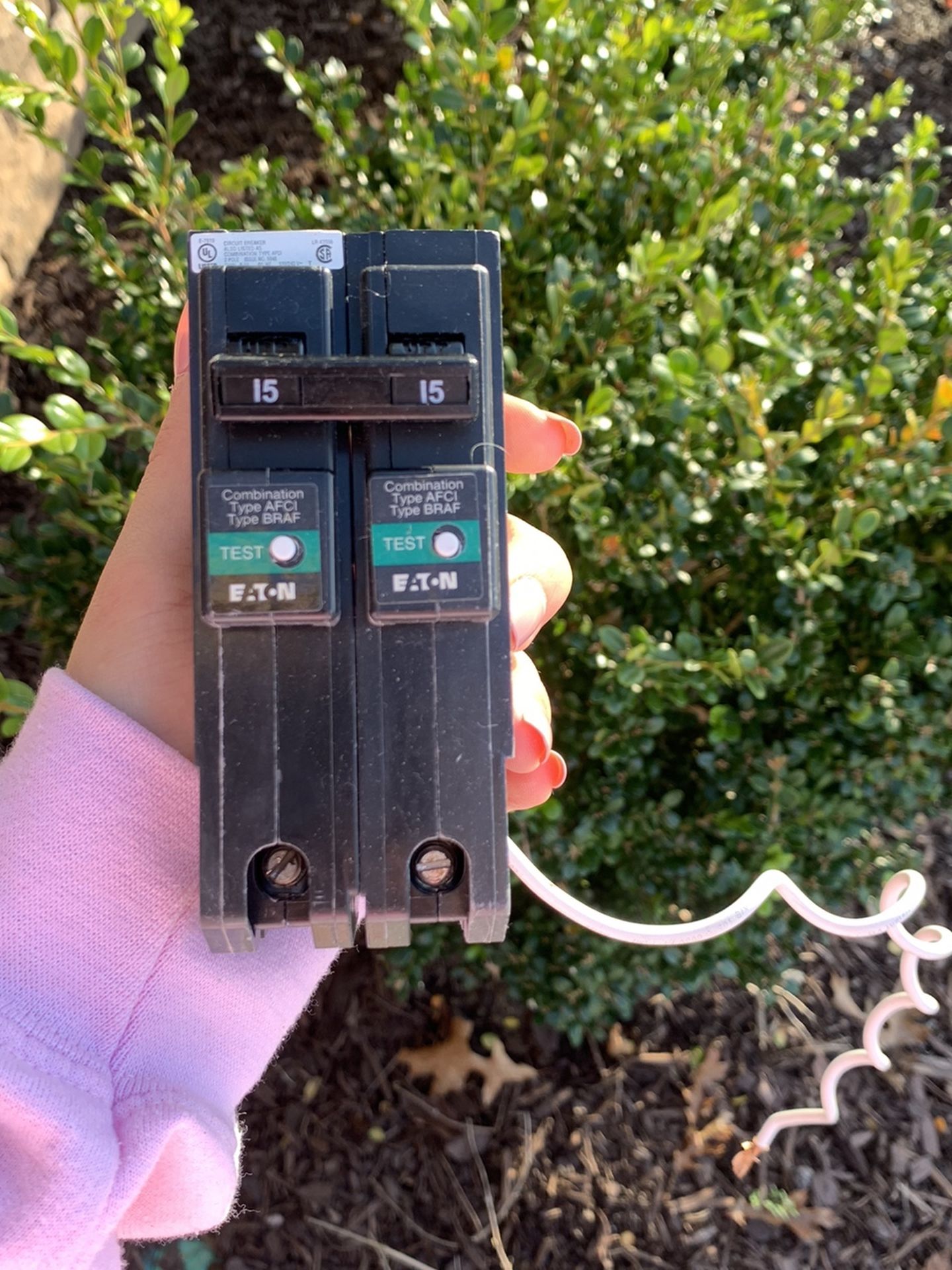 eaton 2-pole 15 amp arc fault breaker