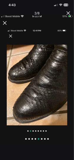 Men’s Black Exotic Python Skin Cowboy Boots