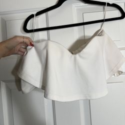 White Crop Top Size M Excellent Condition