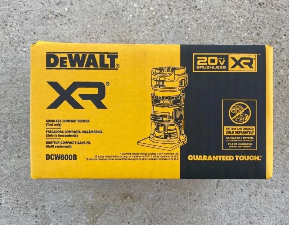 New DEWALT DCW600B 20V MAX XR Cordless Compact Router - (Tool Only) NEW!