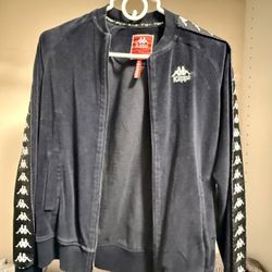 Kappa black zip-up track jacket