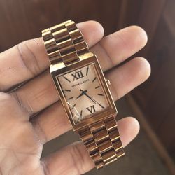 Michael Kors Gold Rectangle Watch – Needs Glass Repair – $30 OBO