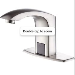 Sensor Automatic Touchless Bathroom Sink Faucet Hot & Cold Mixer Cover Plate Included Faucet, Brushed Nickel