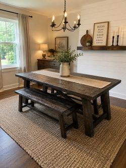 Farm table and benches