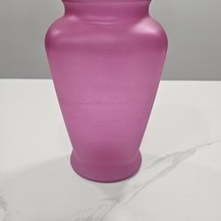 Frosted Pink Satin Glass Vase