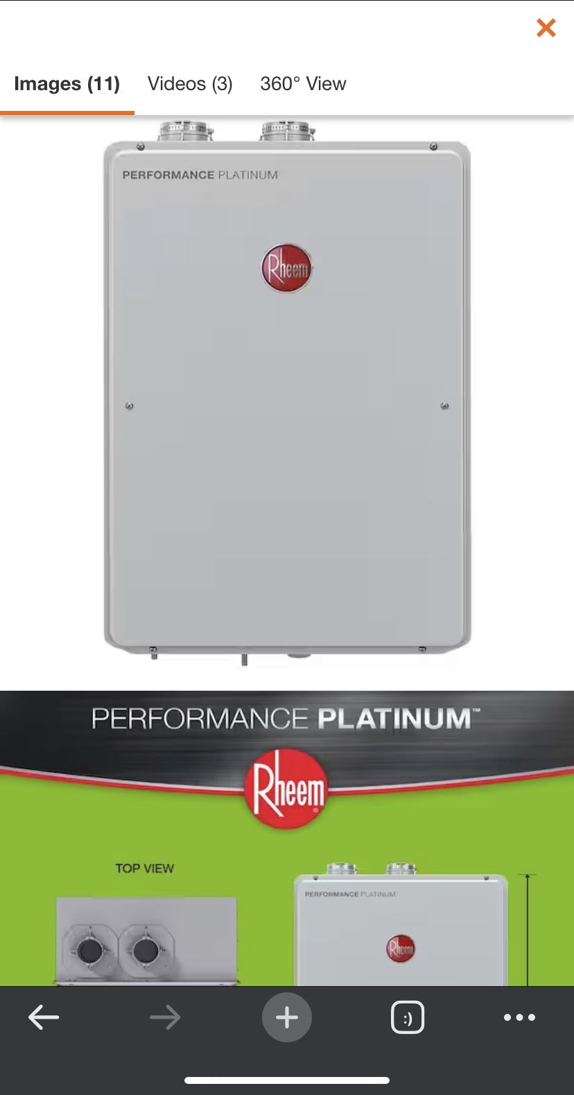 Rheem Performance Platinum GPM Natural Gas High Efficiency