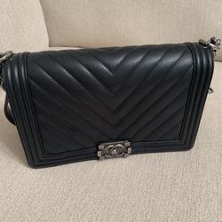 Chanel Boy Bag Black With Silver Hardware 