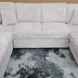 4pc Corduroy Sectional With Pullout Bed 