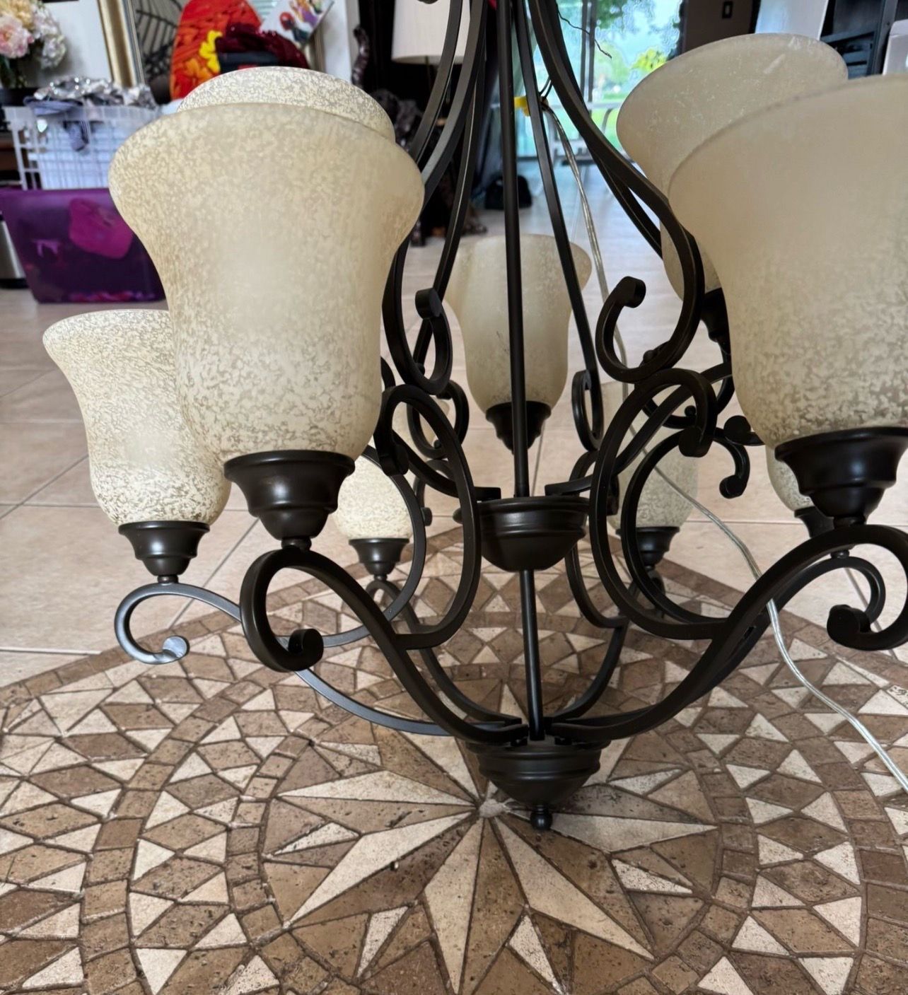 Chandelier 9-Light Antique Bronze
