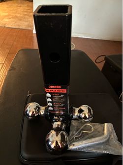 Trailer Hitch Tri-Ball Mount with Tow Hook & Pin, 1-7/8", 2" & 2-5/16", Fit 2 Inch Hitch Receiver