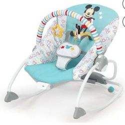 Bright Starts Disney Baby Mickey Mouse 2 - In - 1 Vibrating Baby Rocker Chair