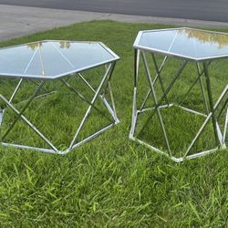 Modern Madanere Coffee & End Table Set – $130 (Both  Used Tables)